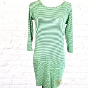 Michael Kors Striped Green Fitted Dress.  XS